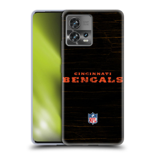 NFL Cincinnati Bengals Logo Distressed Look Soft Gel Case for Motorola Moto Edge 30 Fusion