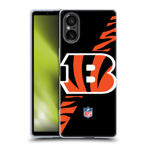 NFL Cincinnati Bengals Logo Stripes Soft Gel Case for Sony Xperia 5 V 5G