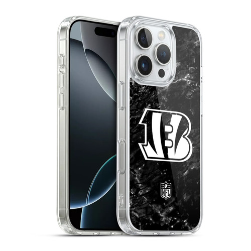 NFL Cincinnati Bengals Artwork Marble Soft Gel Case for Apple iPhone 16 Pro & MagSafe