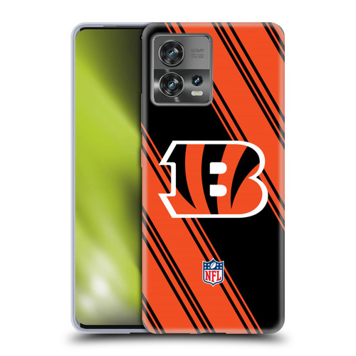 NFL Cincinnati Bengals Artwork Stripes Soft Gel Case for Motorola Moto Edge 30 Fusion