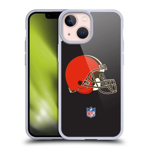NFL Cleveland Browns Logo Plain Soft Gel Case for Apple iPhone 13 Mini