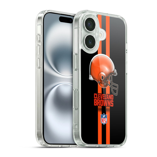 NFL Cleveland Browns Logo Helmet Soft Gel Case for Apple iPhone 16 & MagSafe