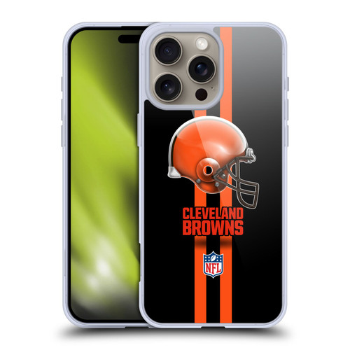 NFL Cleveland Browns Logo Helmet Soft Gel Case for Apple iPhone 16 Pro Max