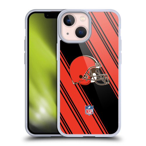 NFL Cleveland Browns Artwork Stripes Soft Gel Case for Apple iPhone 13 Mini