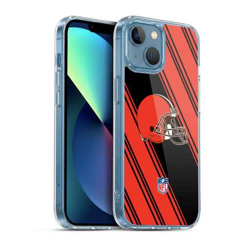 NFL Cleveland Browns Artwork Stripes Soft Gel Case for Apple iPhone 13 Mini & MagSafe