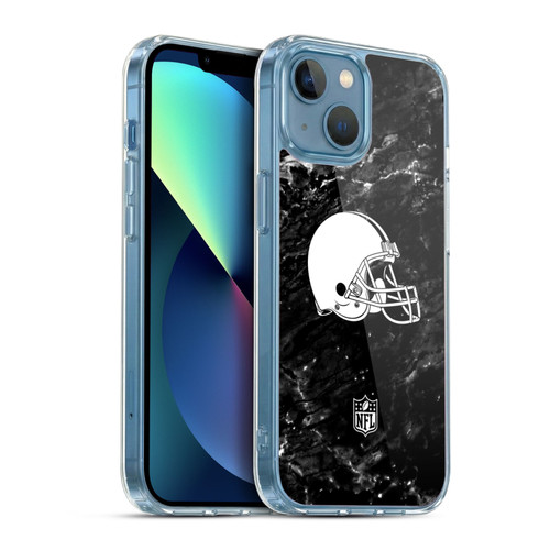 NFL Cleveland Browns Artwork Marble Soft Gel Case for Apple iPhone 13 Mini & MagSafe