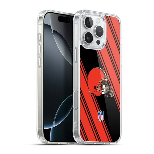 NFL Cleveland Browns Artwork Stripes Soft Gel Case for Apple iPhone 16 Pro Max & MagSafe