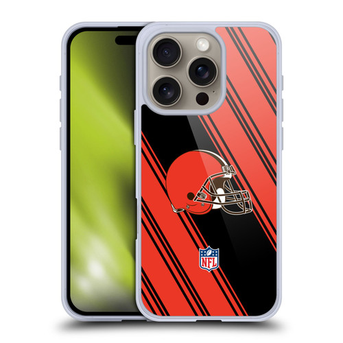 NFL Cleveland Browns Artwork Stripes Soft Gel Case for Apple iPhone 16 Pro