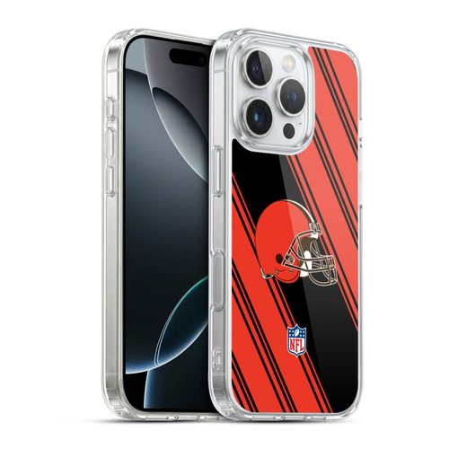 NFL Cleveland Browns Artwork Stripes Soft Gel Case for Apple iPhone 16 Pro & MagSafe