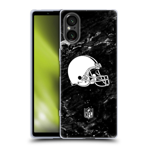 NFL Cleveland Browns Artwork Marble Soft Gel Case for Sony Xperia 5 V 5G