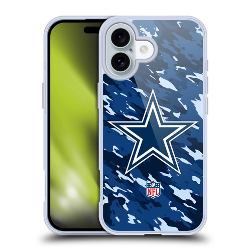 NFL Dallas Cowboys Logo Camou Soft Gel Case for Apple iPhone 16 NFL Dallas Cowboys Logo Camou Soft Gel Case for Apple iPhone 16