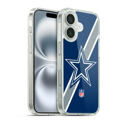 NFL Dallas Cowboys Logo Stripes Soft Gel Case for Apple iPhone 16