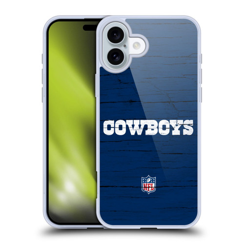 NFL Dallas Cowboys Logo Distressed Look Soft Gel Case for Apple iPhone 16 Plus