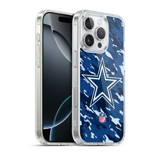 NFL Dallas Cowboys Logo Camou Soft Gel Case for Apple iPhone 16 Pro