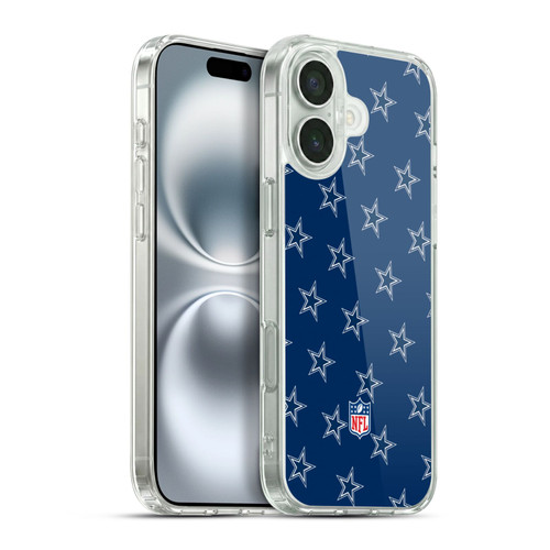 NFL Dallas Cowboys Artwork Patterns Soft Gel Case for Apple iPhone 16 Plus & MagSafe