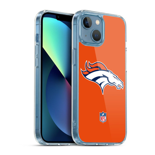 NFL Denver Broncos Logo Plain Soft Gel Case for Apple iPhone 13 Mini