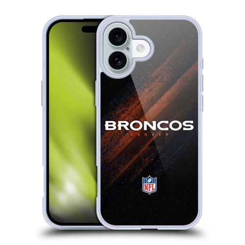 NFL Denver Broncos Logo Blur Soft Gel Case for Apple iPhone 16