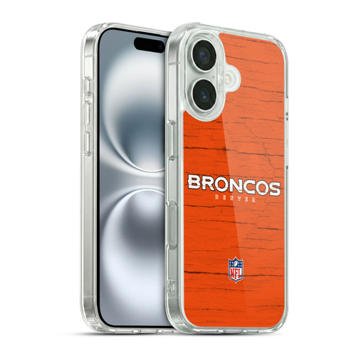 NFL Denver Broncos Logo Distressed Look Soft Gel Case for Apple iPhone 16