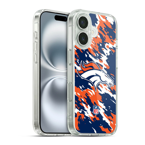 NFL Denver Broncos Logo Camou Soft Gel Case for Apple iPhone 16