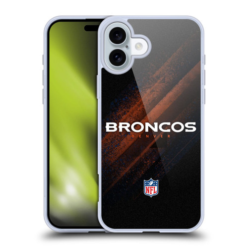 NFL Denver Broncos Logo Blur Soft Gel Case for Apple iPhone 16 Plus
