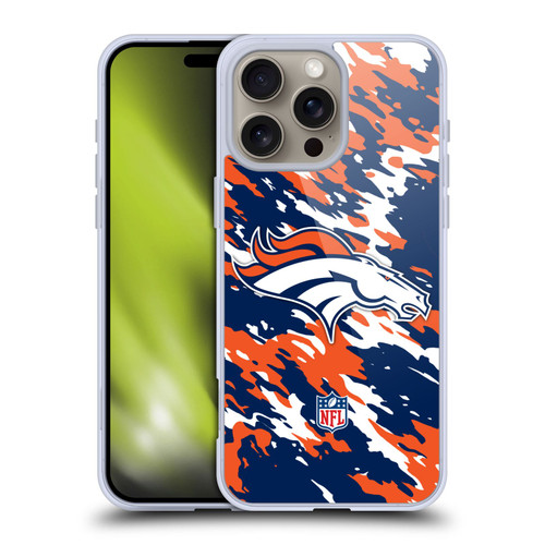 NFL Denver Broncos Logo Camou Soft Gel Case for Apple iPhone 16 Pro Max
