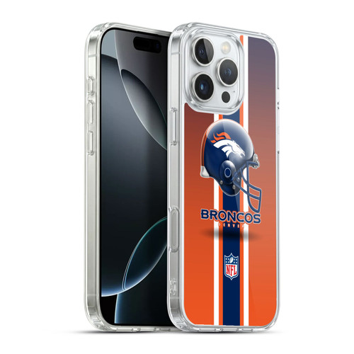 NFL Denver Broncos Logo Helmet Soft Gel Case for Apple iPhone 16 Pro Max