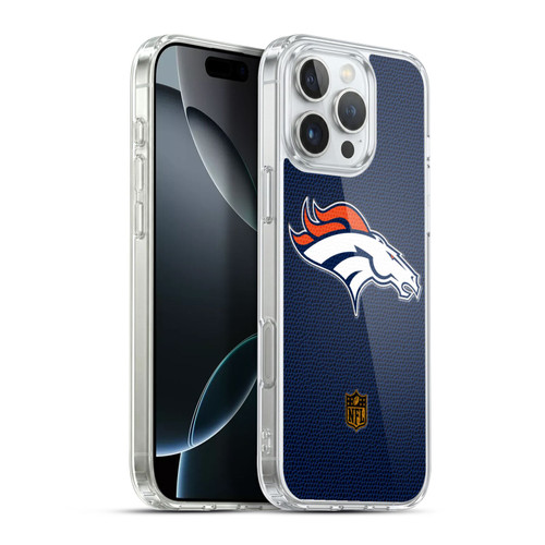 NFL Denver Broncos Logo Football Soft Gel Case for Apple iPhone 16 Pro Max