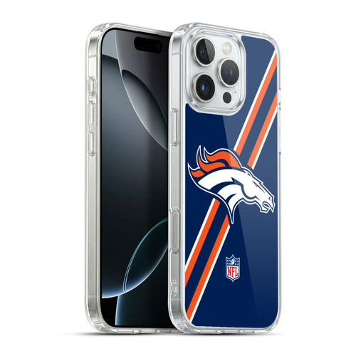 NFL Denver Broncos Logo Stripes Soft Gel Case for Apple iPhone 16 Pro Max