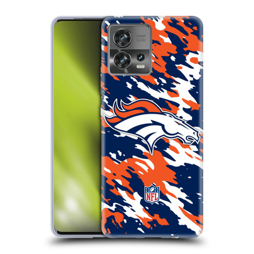 NFL Denver Broncos Logo Camou Soft Gel Case for Motorola Moto Edge 30 Fusion