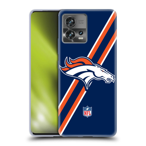 NFL Denver Broncos Logo Stripes Soft Gel Case for Motorola Moto Edge 30 Fusion