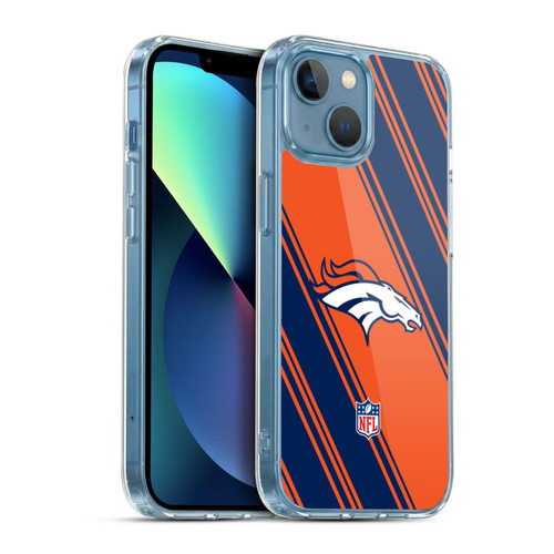 NFL Denver Broncos Artwork Stripes Soft Gel Case for Apple iPhone 13 Mini