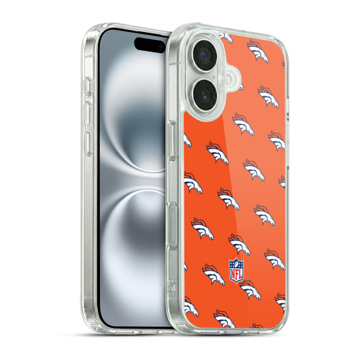 NFL Denver Broncos Artwork Patterns Soft Gel Case for Apple iPhone 16