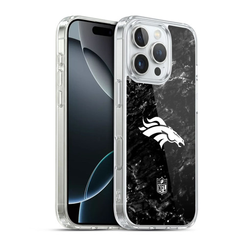 NFL Denver Broncos Artwork Marble Soft Gel Case for Apple iPhone 16 Pro