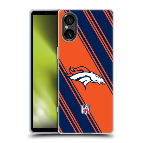 NFL Denver Broncos Artwork Stripes Soft Gel Case for Sony Xperia 5 V 5G
