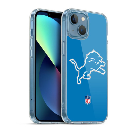 NFL Detroit Lions Logo Plain Soft Gel Case for Apple iPhone 13 Mini & MagSafe