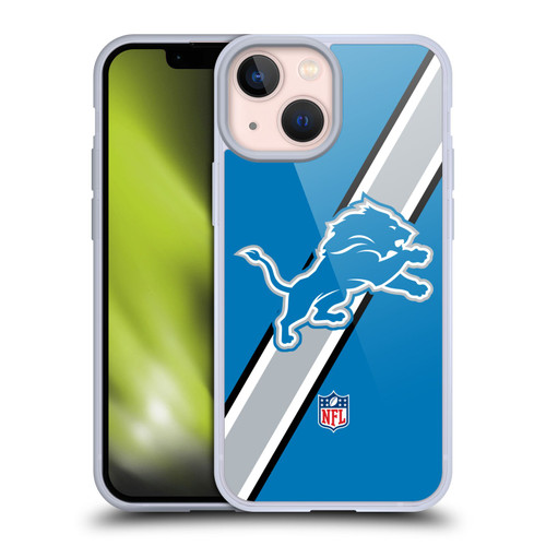 NFL Detroit Lions Logo Stripes Soft Gel Case for Apple iPhone 13 Mini NFL Detroit Lions Logo Stripes Soft Gel Case for Apple iPhone 13 Mini