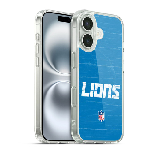NFL Detroit Lions Logo Distressed Look Soft Gel Case for Apple iPhone 16 & MagSafe
