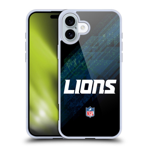 NFL Detroit Lions Logo Blur Soft Gel Case for Apple iPhone 16 Plus