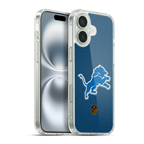 NFL Detroit Lions Logo Football Soft Gel Case for Apple iPhone 16 Plus & MagSafe