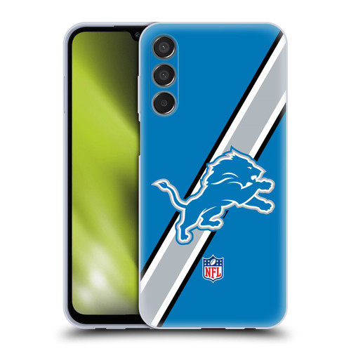 NFL Detroit Lions Logo Stripes Soft Gel Case for Samsung Galaxy M15/F15 5G