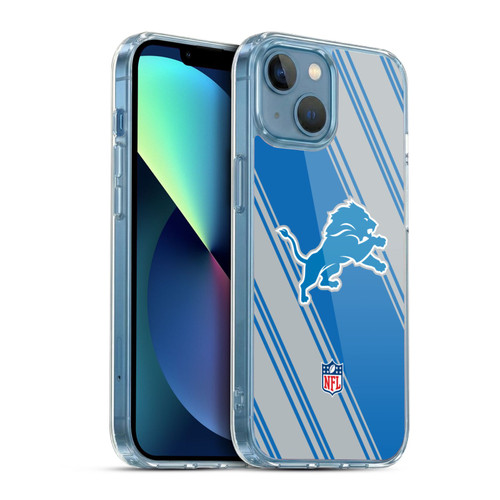NFL Detroit Lions Artwork Stripes Soft Gel Case for Apple iPhone 13 Mini & MagSafe