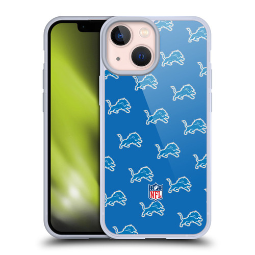 NFL Detroit Lions Artwork Patterns Soft Gel Case for Apple iPhone 13 Mini
