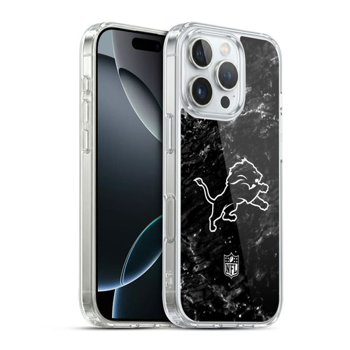 NFL Detroit Lions Artwork Marble Soft Gel Case for Apple iPhone 16 Pro & MagSafe