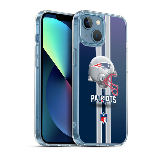 NFL New England Patriots Logo Helmet Soft Gel Case for Apple iPhone 13 Mini