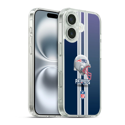 NFL New England Patriots Logo Helmet Soft Gel Case for Apple iPhone 16
