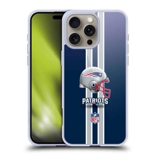 NFL New England Patriots Logo Helmet Soft Gel Case for Apple iPhone 16 Pro Max