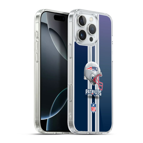 NFL New England Patriots Logo Helmet Soft Gel Case for Apple iPhone 16 Pro Max