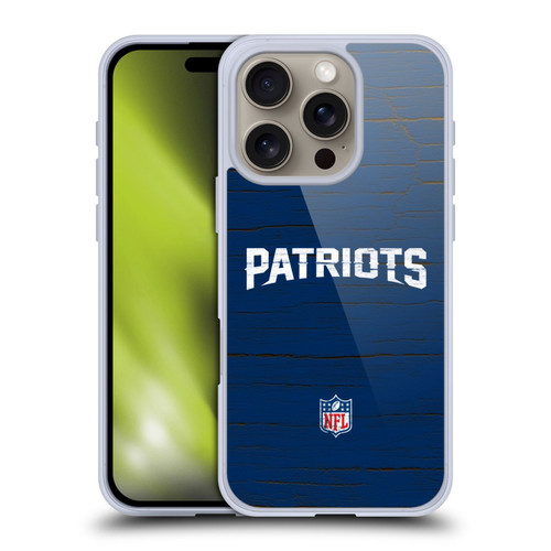 NFL New England Patriots Logo Distressed Look Soft Gel Case for Apple iPhone 16 Pro