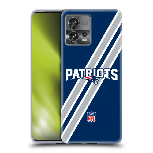 NFL New England Patriots Logo Stripes Soft Gel Case for Motorola Moto Edge 30 Fusion
