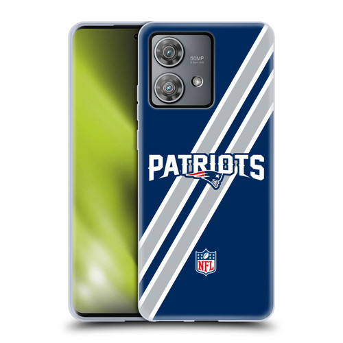 NFL New England Patriots Logo Stripes Soft Gel Case for Motorola Edge 40 Neo 5G